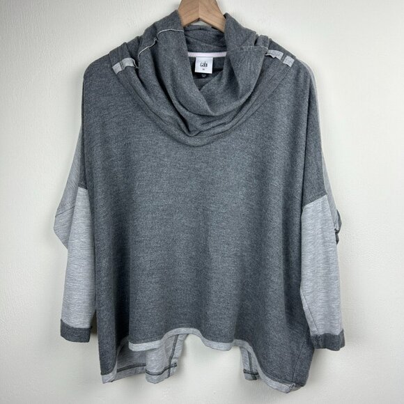 Cabi Top Womens Gray XS Cowl Neck ATC Pullover Back Athleisure Boxy Oversized - Picture 1 of 10